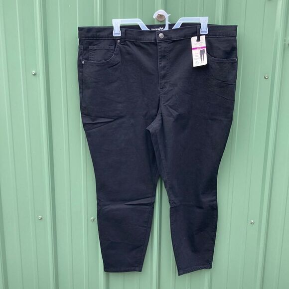 Women's High Rise Skinny Jeans Pants With Tummy Control Size 26W Petite - Picture 1 of 12